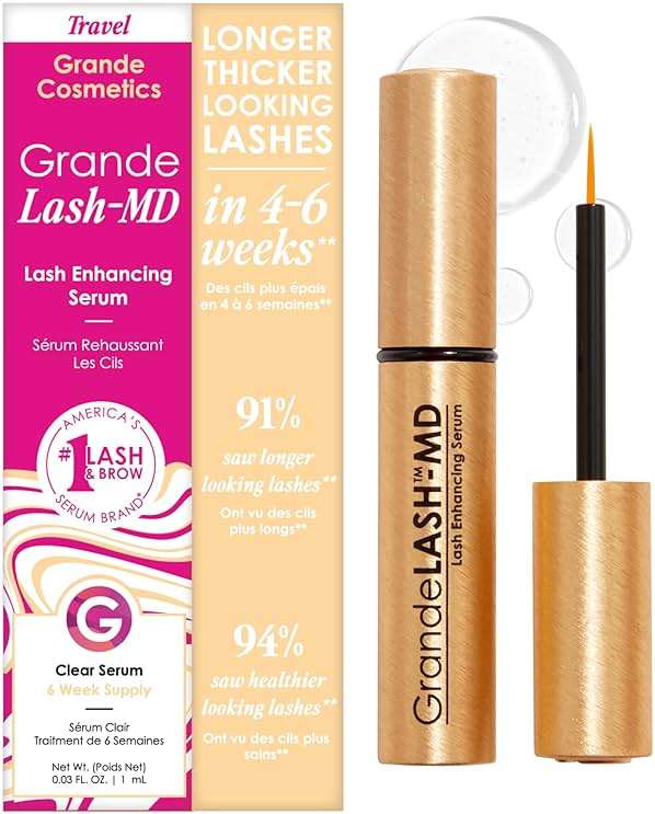 Grande Cosmetics GrandeLASH-MD Lash Enhancing Serum - Peptide & Vitamin Infused Formula for Longer, Thicker, Fuller Looking Lashes - Ophthalmologist Tested, Cruelty-Free - Image 1
