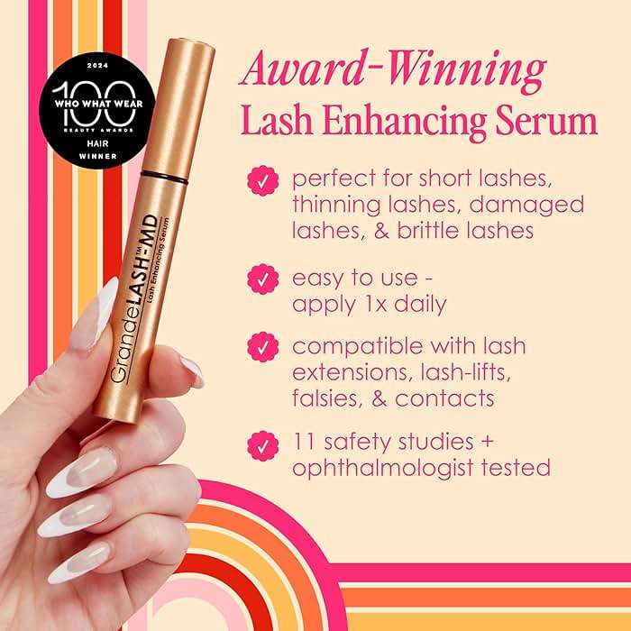Grande Cosmetics GrandeLASH-MD Lash Enhancing Serum - Peptide & Vitamin Infused Formula for Longer, Thicker, Fuller Looking Lashes - Ophthalmologist Tested, Cruelty-Free - Image 3