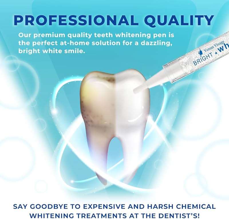 Venus Visage Award Winning Teeth Whitening Pen, 20+ Uses - Teeth whitening Kit Professionally formulated - Best Teeth whitening Gel Pen Teeth Whitener - Low Sensitivity (Mint) (0.07 Fl Oz (Pack of 2)) - Image 8