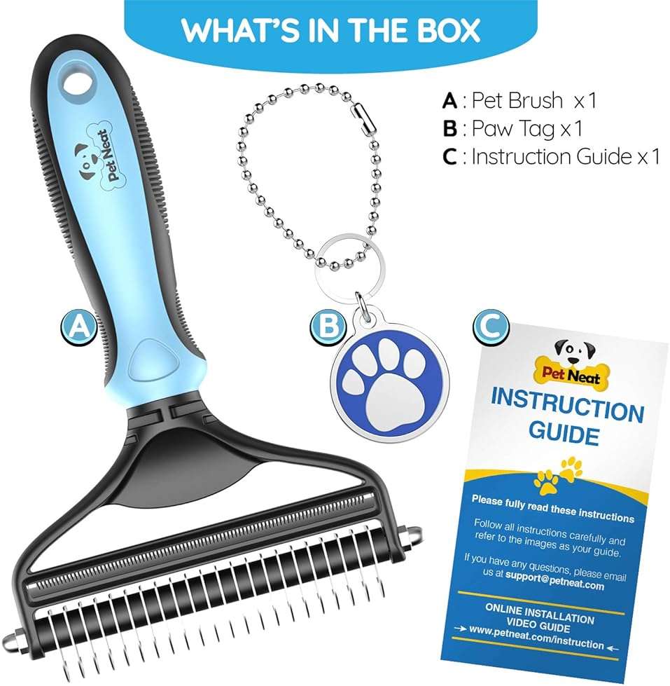 Dog Brush and Cat Brush – 2 Sided Pet Grooming Tool for Deshedding, Mats & Tangles Removing – No More Nasty Shedding and Flying Hair - Image 3