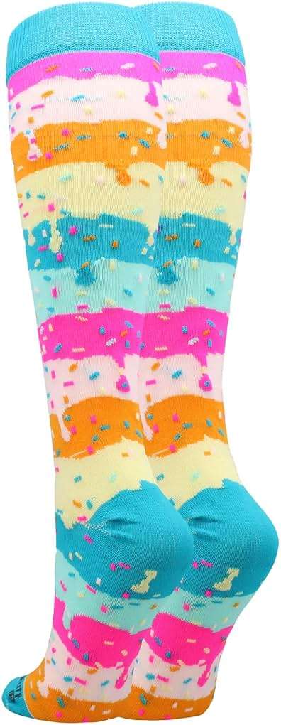 Rainbow Sprinkle Over the Calf Sports Socks – Fun & Colorful Athletic Socks for Girls, Boys, Women & Youth - Image 5