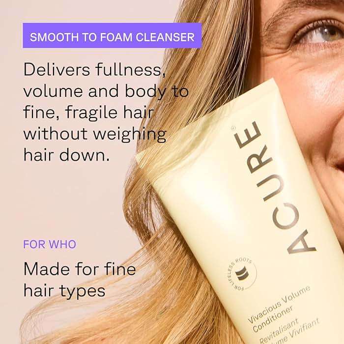 Acure Vivacious Volume Conditioner - Volumizing Conditioner for Women & Men, Lightweight & Moisturizing for Fine, Thinning Hair, Boost & Lift Thin Hair, Paraben & Sulfate Free, Clean, Vegan - 8 fl oz - Image 3