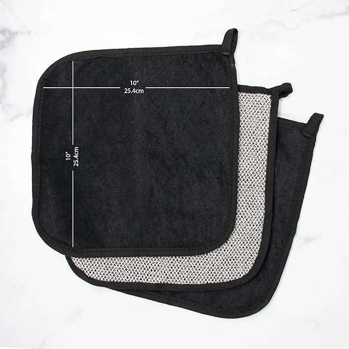 The Rustic Man Terry Wash Cloths for Face and Body, Dual-Sided Cleansing and Exfoliating Washcloths, Machine Wash, Black, 3 Count - Image 3
