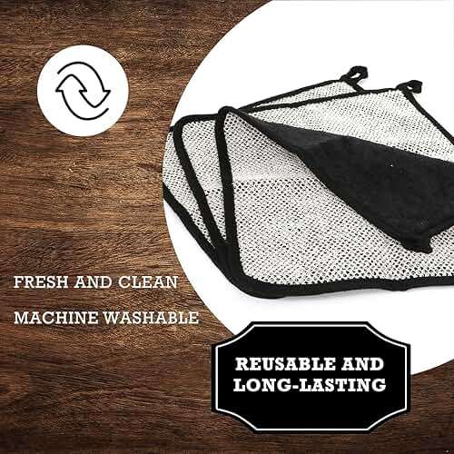 The Rustic Man Terry Wash Cloths for Face and Body, Dual-Sided Cleansing and Exfoliating Washcloths, Machine Wash, Black, 3 Count - Image 7