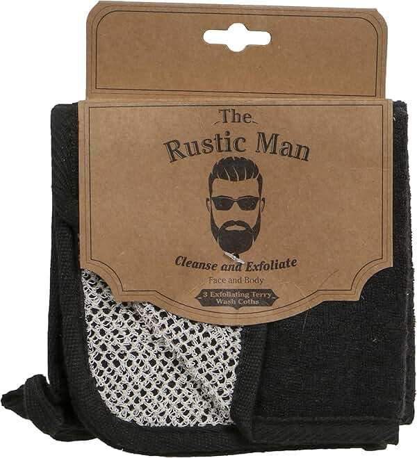 The Rustic Man Terry Wash Cloths for Face and Body, Dual-Sided Cleansing and Exfoliating Washcloths, Machine Wash, Black, 3 Count - Image 8