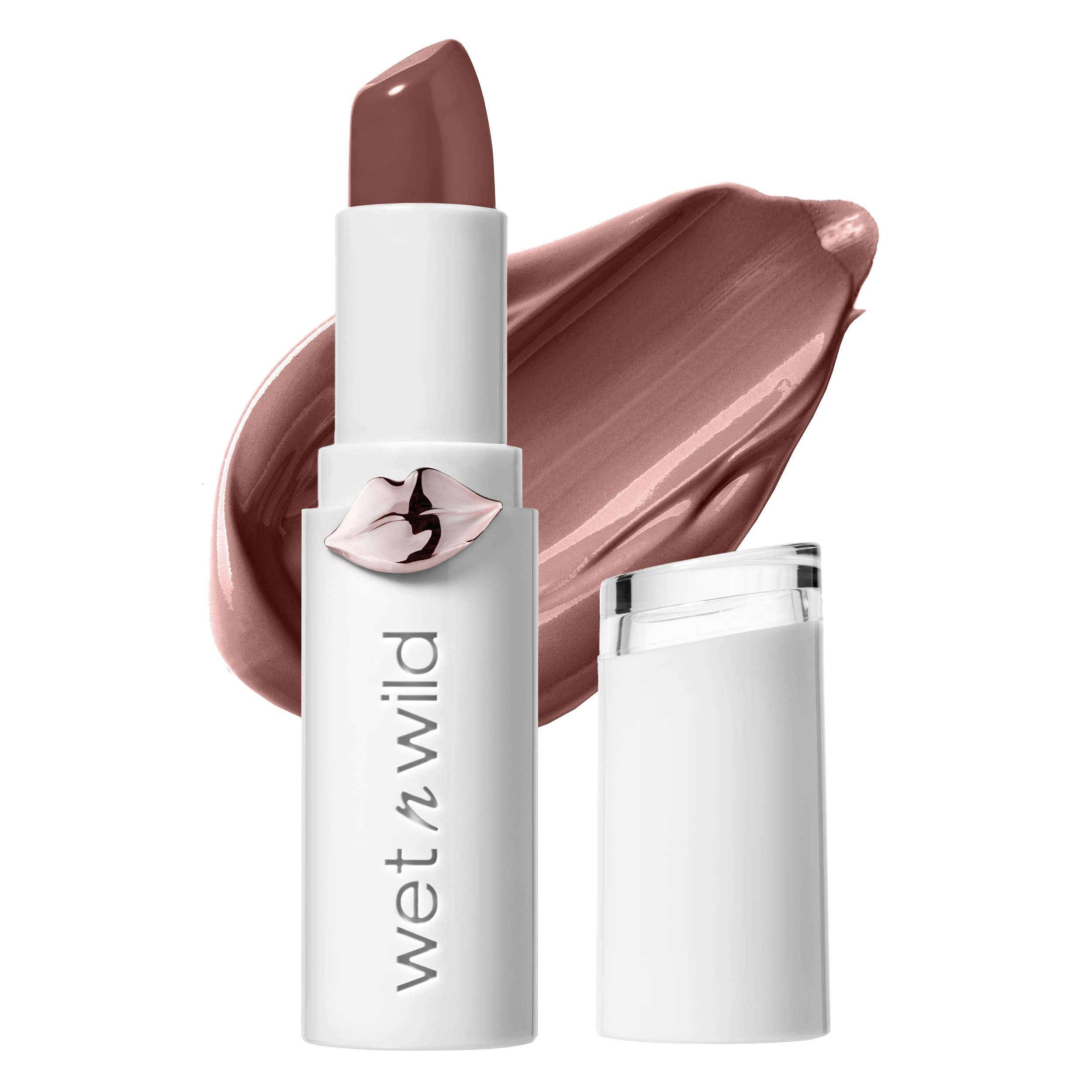 wet n wild Mega Last High-Shine Lipstick Lip Color, Infused with Seed Oils For a Nourishing High-Shine, Buildable & Blendable Creamy Color, Cruelty-Free & Vegan - Mad for Mauve - Image 1