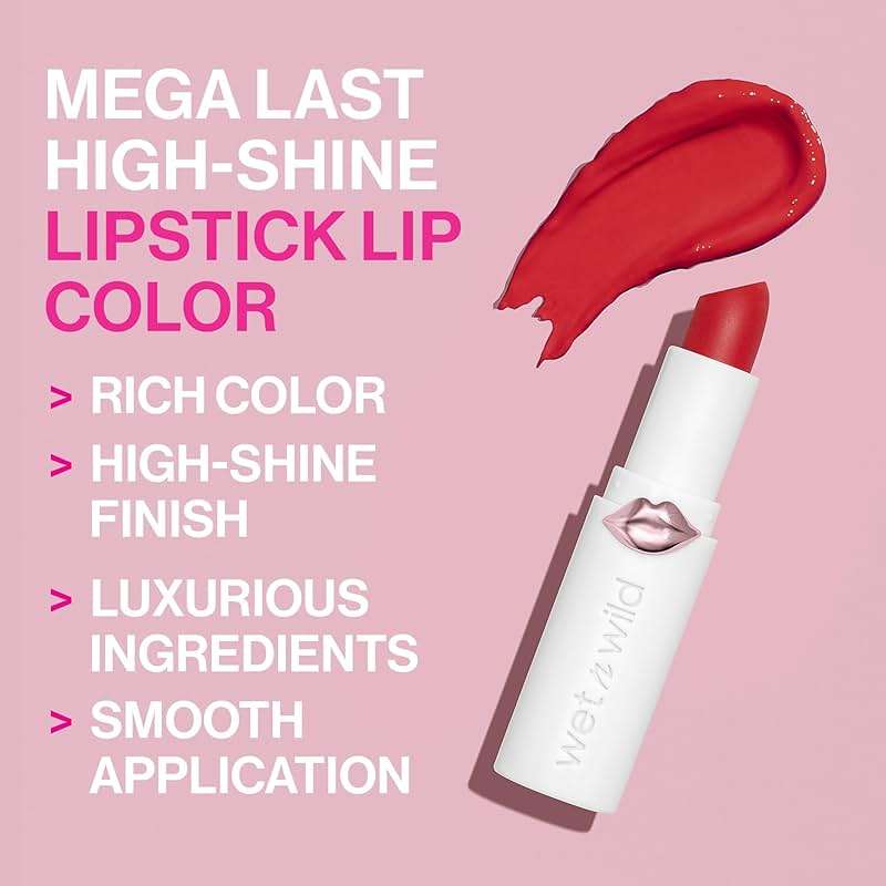 wet n wild Mega Last High-Shine Lipstick Lip Color, Infused with Seed Oils For a Nourishing High-Shine, Buildable & Blendable Creamy Color, Cruelty-Free & Vegan - Clothes Off - Image 4