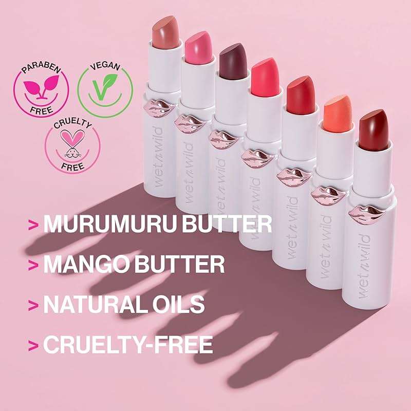 wet n wild Mega Last High-Shine Lipstick Lip Color, Infused with Seed Oils For a Nourishing High-Shine, Buildable & Blendable Creamy Color, Cruelty-Free & Vegan - Clothes Off - Image 8