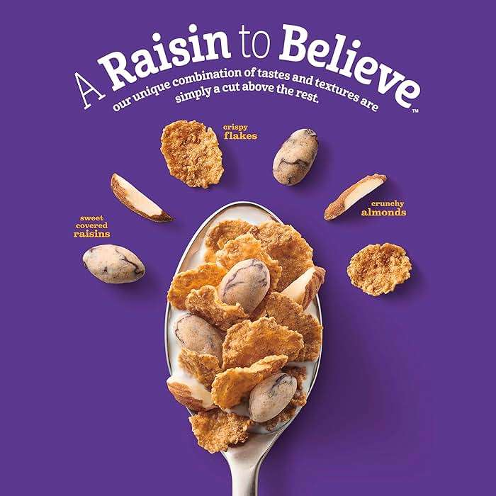 Raisin Nut Bran Cereal, High Fiber Cereal, Made with Whole Grain, 20.8 oz - Image 5