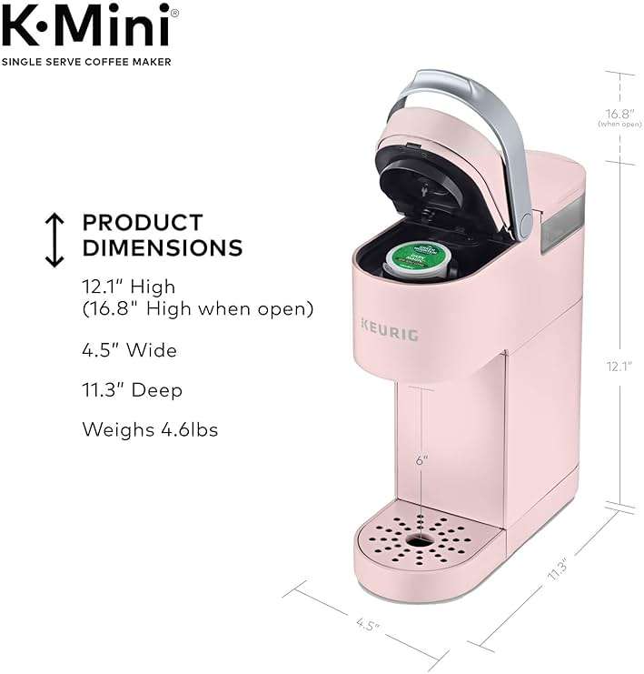 Keurig K-Mini Single Serve K-Cup Pod Coffee Maker, 6 to 12oz Brew size, with Cord Storage, Perfect for Small Spaces, Dusty Rose - Image 3