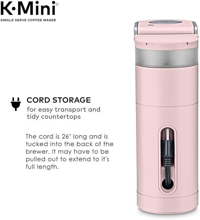 Keurig K-Mini Single Serve K-Cup Pod Coffee Maker, 6 to 12oz Brew size, with Cord Storage, Perfect for Small Spaces, Dusty Rose - Image 7