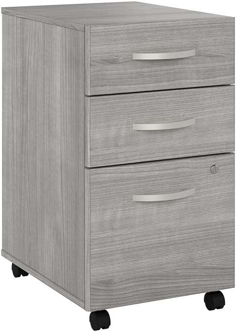 Bush Business Furniture Studio C 3 Drawer Mobile File Cabinet in Platinum Gray | Assembled Office Storage Unit for Home or Commercial Spaces - Image 1