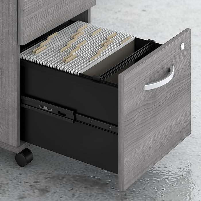 Bush Business Furniture Studio C 3 Drawer Mobile File Cabinet in Platinum Gray | Assembled Office Storage Unit for Home or Commercial Spaces - Image 4