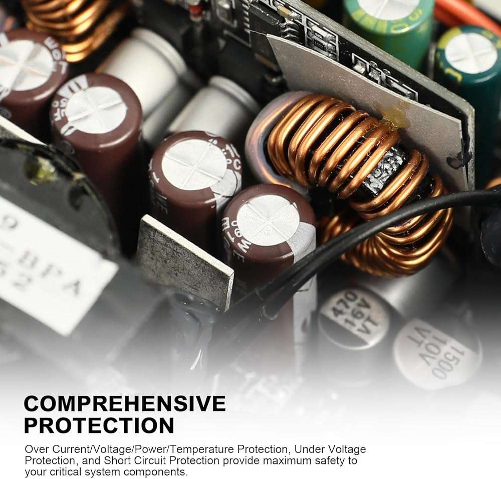 Segotep 650W 80 Plus Gold Certified Non-Modular ATX Power Supply with 6+2 Pin Connectors PFC Protection and RoHS Compliance, 120mm Silent Fan Gaming PSU GN-650 Black - Image 6