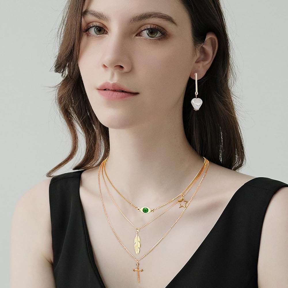 AROIC 38-52PCS Jewelry Set with Necklace Bracelet Layered Ball Dangle Hoop Stud Earrings for Women Jewelry Fashion and Valentine Birthday Party Gift - Image 3