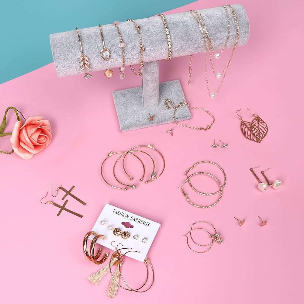 AROIC 38-52PCS Jewelry Set with Necklace Bracelet Layered Ball Dangle Hoop Stud Earrings for Women Jewelry Fashion and Valentine Birthday Party Gift - Image 6
