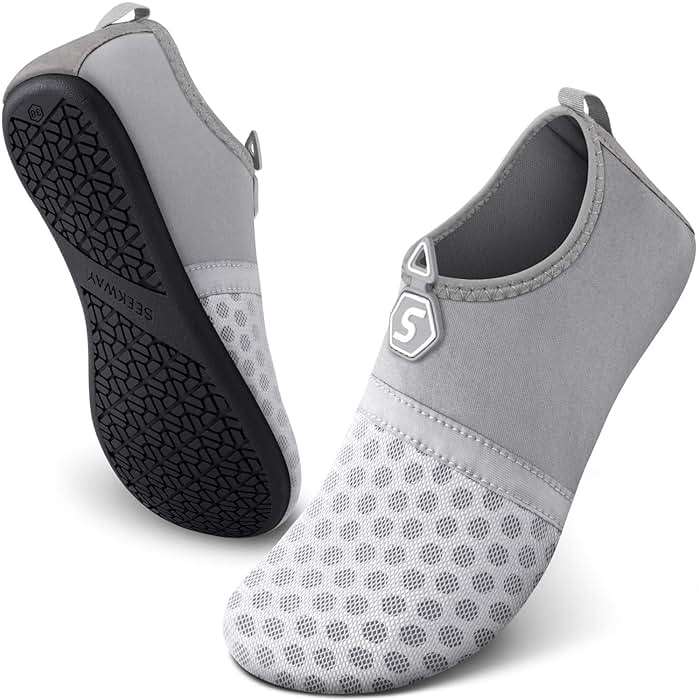 SEEKWAY Water Shoes Quick-Dry Aqua Socks Barefoot Slip-on for Beach Pool Swim River Yoga Lake Surf Women Men Black SK001 - Image 1