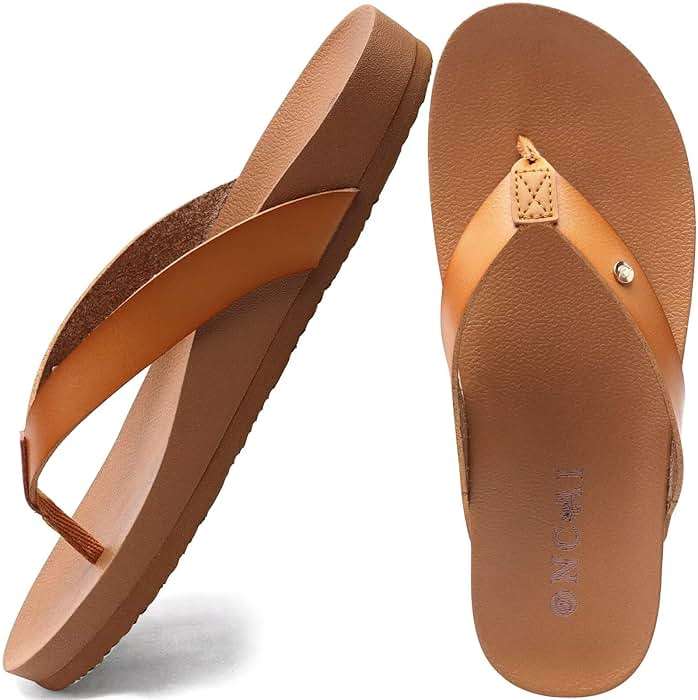 ONCAI Womens Flip Flops For Women Comfortable Strap Yoga Mat Non-Slip Women's Thong Sandal Casual Summer Beach Slippers With Arch Support - Image 1