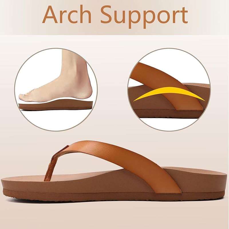ONCAI Womens Flip Flops For Women Comfortable Strap Yoga Mat Non-Slip Women's Thong Sandal Casual Summer Beach Slippers With Arch Support - Image 4