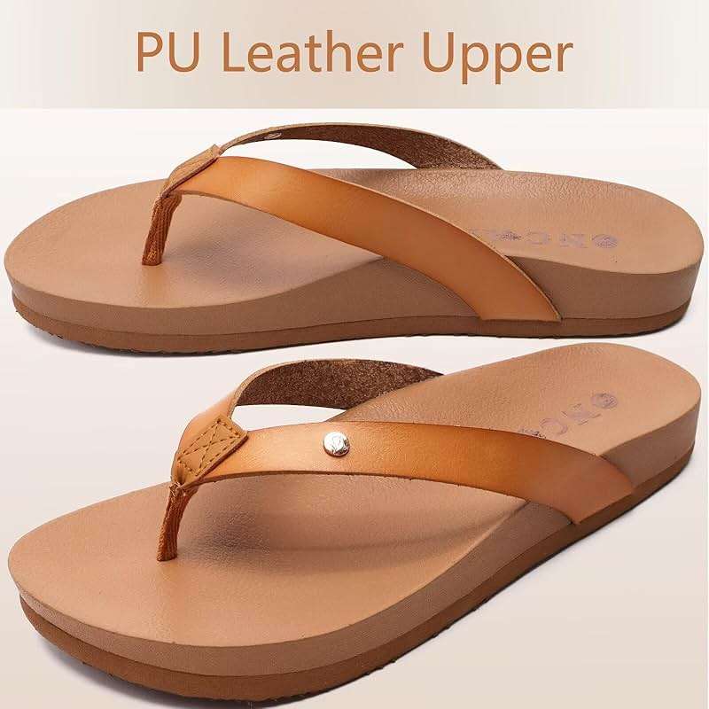 ONCAI Womens Flip Flops For Women Comfortable Strap Yoga Mat Non-Slip Women's Thong Sandal Casual Summer Beach Slippers With Arch Support - Image 6