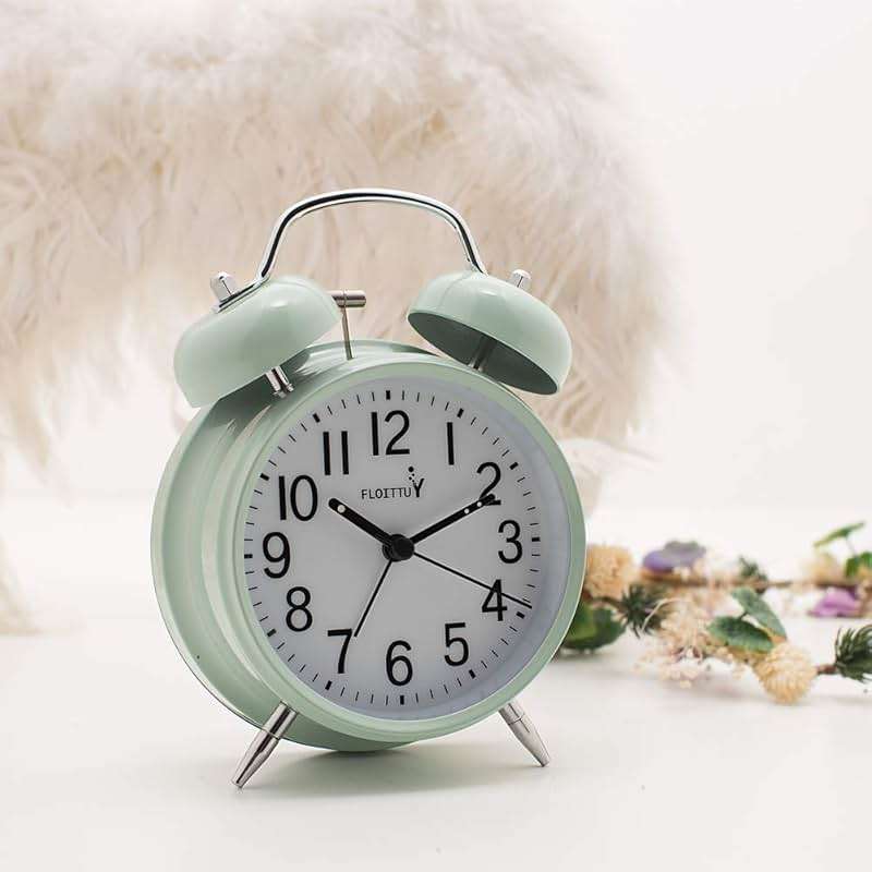 FLOITTUY Loud Alarm for Deep Sleepers 4'' Twin Bell Alarm Clock with Backlight for Bedroom and Home Decoration(Green) - Image 2