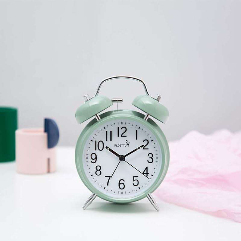 FLOITTUY Loud Alarm for Deep Sleepers 4'' Twin Bell Alarm Clock with Backlight for Bedroom and Home Decoration(Green) - Image 3