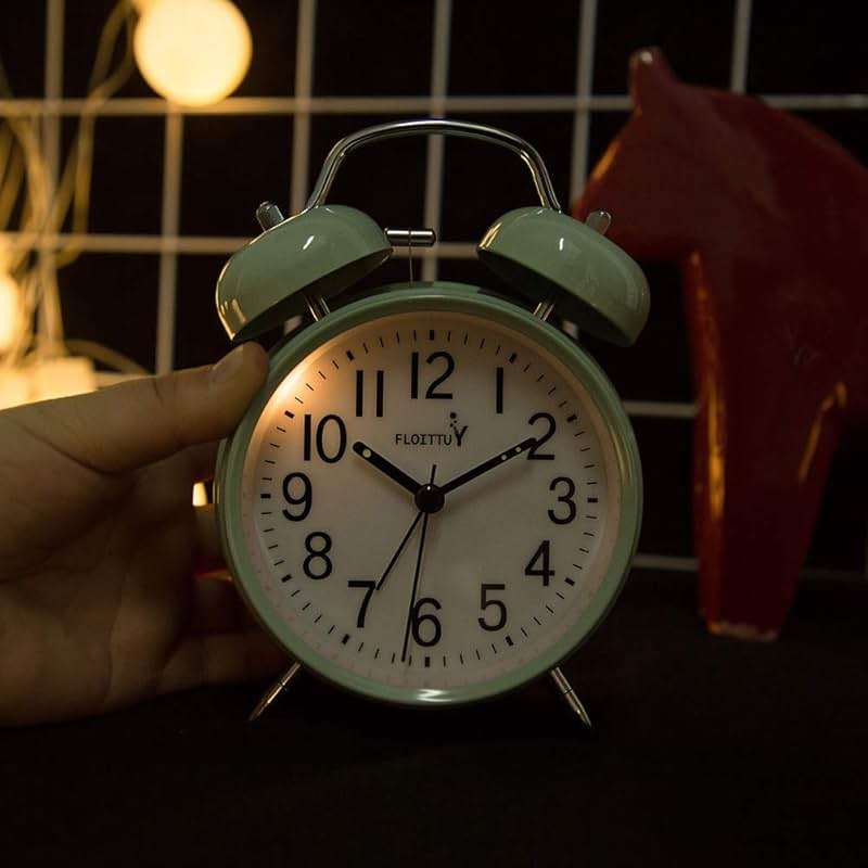 FLOITTUY Loud Alarm for Deep Sleepers 4'' Twin Bell Alarm Clock with Backlight for Bedroom and Home Decoration(Green) - Image 4