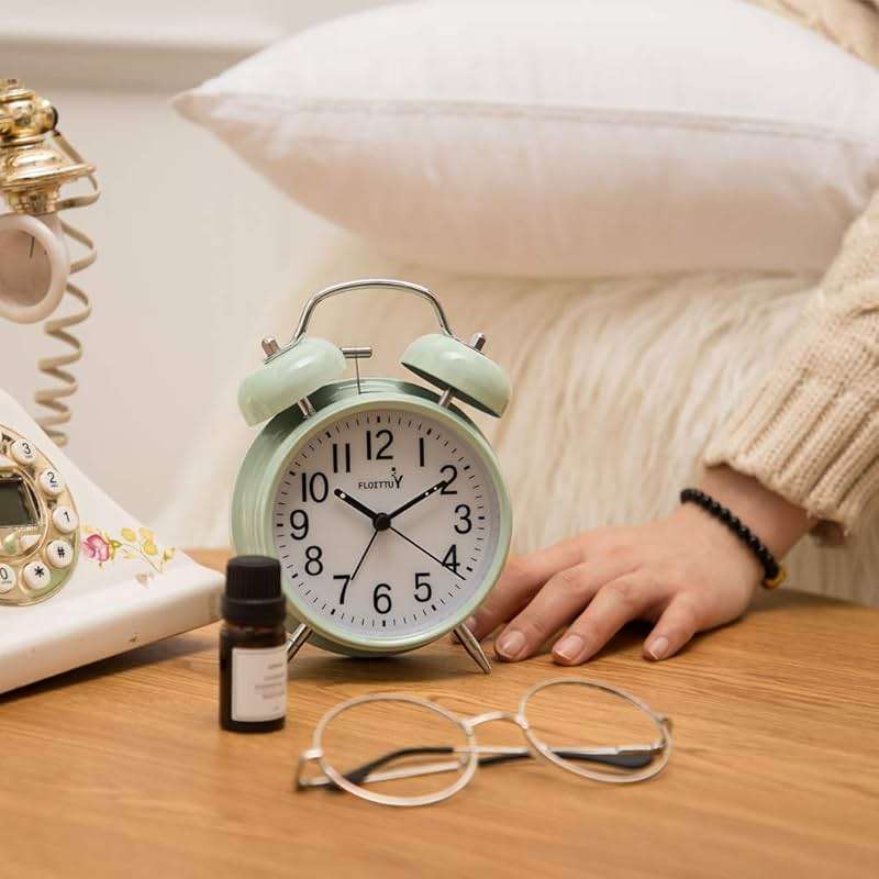 FLOITTUY Loud Alarm for Deep Sleepers 4'' Twin Bell Alarm Clock with Backlight for Bedroom and Home Decoration(Green) - Image 5