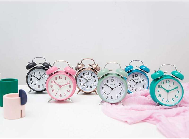 FLOITTUY Loud Alarm for Deep Sleepers 4'' Twin Bell Alarm Clock with Backlight for Bedroom and Home Decoration(Green) - Image 6