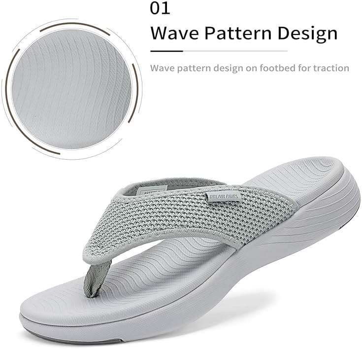 DREAM PAIRS Women's Arch Support Soft Cushion Flip Flops Thong Sandals - Image 2
