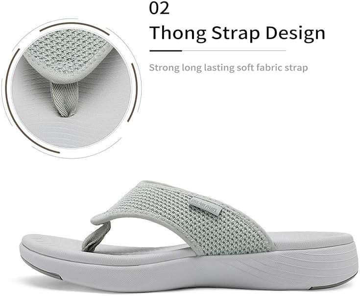 DREAM PAIRS Women's Arch Support Soft Cushion Flip Flops Thong Sandals - Image 3