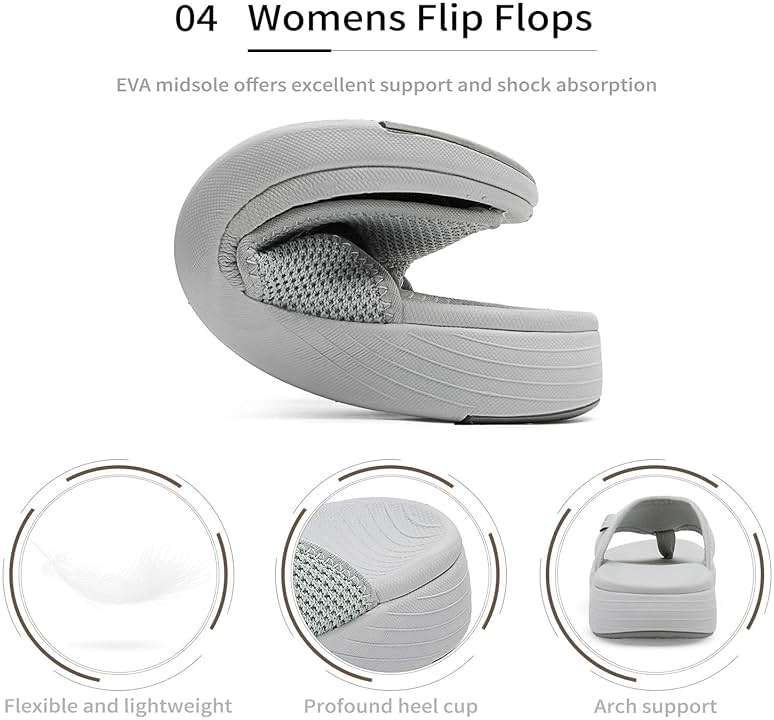 DREAM PAIRS Women's Arch Support Soft Cushion Flip Flops Thong Sandals - Image 5
