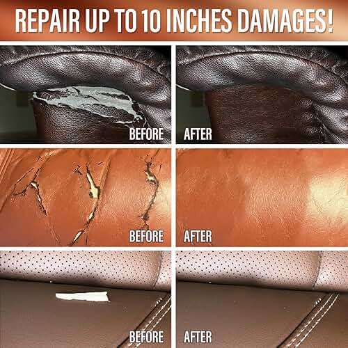 Brown Leather Repair Kit for Furniture, Couch & Car Seats – Match Different Shades of Brown, Fix Tears, Cracks, Scratches & Holes on Leather & Vinyl - Image 3