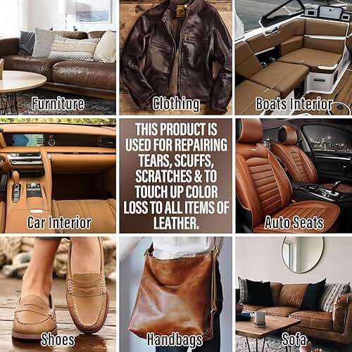 Brown Leather Repair Kit for Furniture, Couch & Car Seats – Match Different Shades of Brown, Fix Tears, Cracks, Scratches & Holes on Leather & Vinyl - Image 7