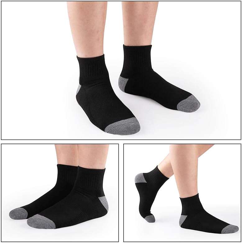 COOVAN 12 Pairs Mens Cushion Ankle Socks Men 12 Pack Low Cut Comfort Breathable Casual Socks - Image 6