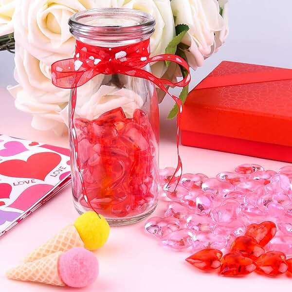 TUPARKA Acrylic Hearts Red Acrylic Hearts for Table Decoration/Home Decoration/Vase Fillers in Valentine's Day or Wedding Day - Image 2