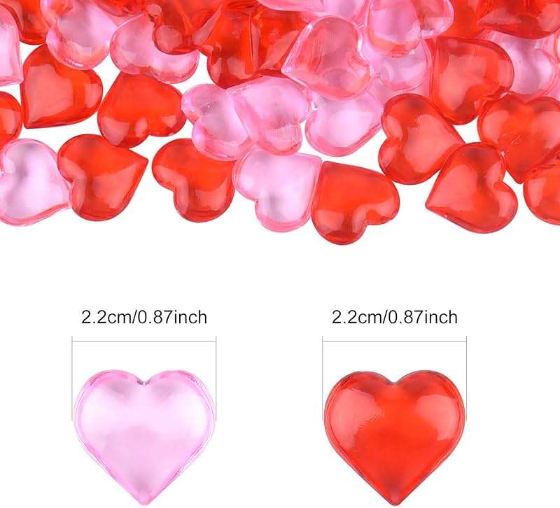 TUPARKA Acrylic Hearts Red Acrylic Hearts for Table Decoration/Home Decoration/Vase Fillers in Valentine's Day or Wedding Day - Image 3