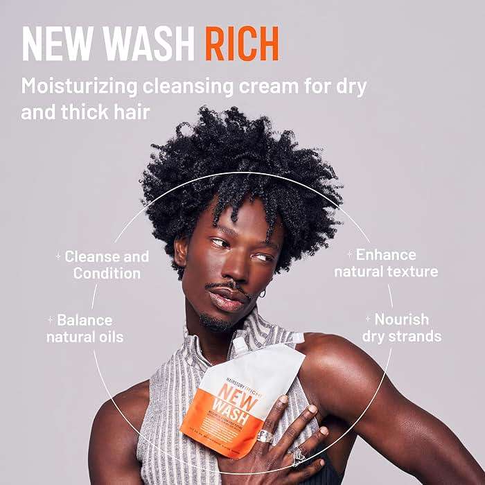 Hairstory New Wash Rich – Detergent Free Shampoo for Thick Curly Coarse Hair, Sulfate Free Deep Moisture Cleansing Cream, Shampoo and Conditioner Alternative, 8 Fl Oz Refill Pouch - Image 3