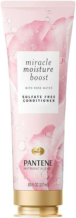 Pantene Nutrient Blends Miracle Moisture Boost Rose Water Conditioner for Dry Hair, Sulfate Free, 8 Fl Oz - Image 1