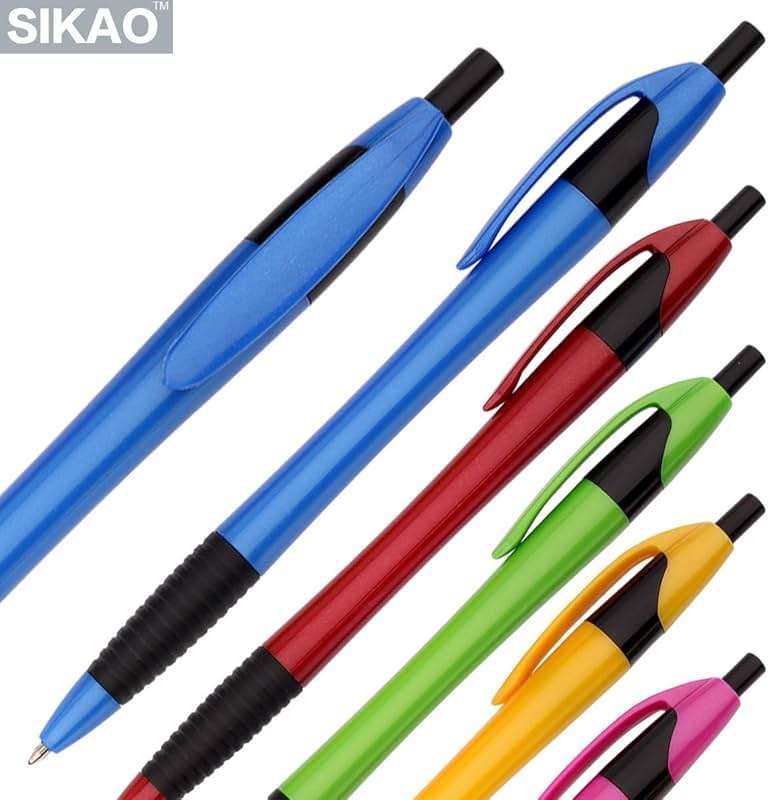 Sikao Pens Bulk, 60 Pack Gripped Slimster Ballpoint Pens Black Ink | 1.0mm Smooth Writing No Bleed No Skip, Click Pens with Comfort Grip for Teachers, Students, Servers, School & Office Use - Image 4