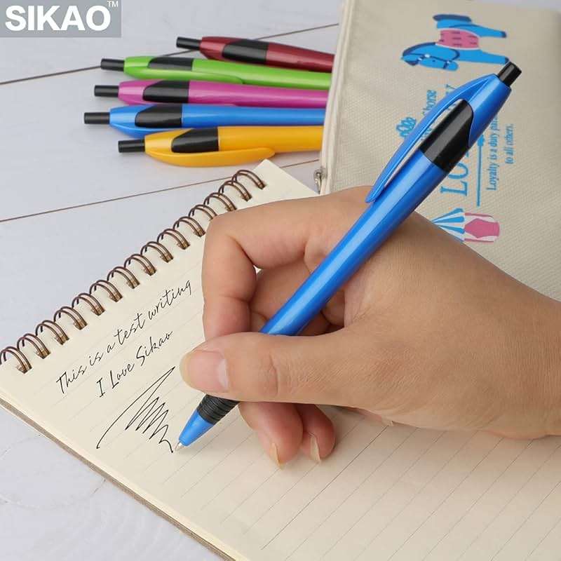 Sikao Pens Bulk, 60 Pack Gripped Slimster Ballpoint Pens Black Ink | 1.0mm Smooth Writing No Bleed No Skip, Click Pens with Comfort Grip for Teachers, Students, Servers, School & Office Use - Image 6