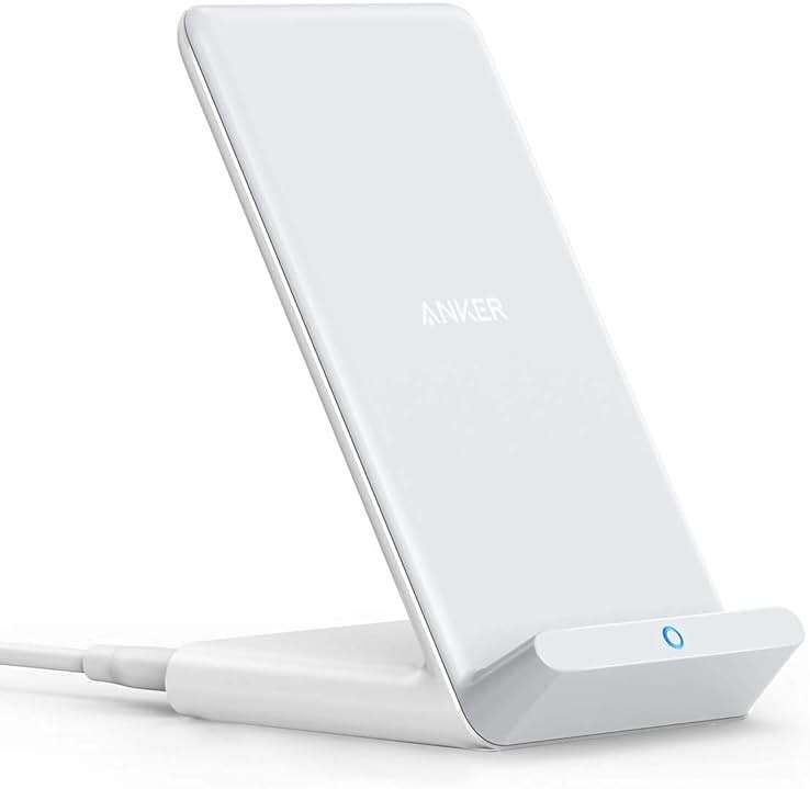 Anker 313 Wireless Charger (Stand), Qi-Certified for iPhone 15/14 / 13/12 / 11 / X / 8, 10W Max for Galaxy S23 / S22 / S21, Micro-USB (9V / 2A Adapter Required, Not Included) - Image 1