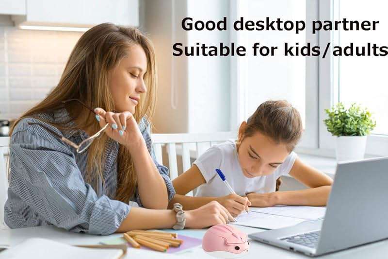 2.4GHz Wireless Mouse Cute Hamster Shape Less Noice Portable Mobile Optical 1200DPI USB Mice Cordless Mouse for PC Laptop Computer Notebook MacBook Gaming Kids Girl Men Women Adults Gift (Pink) - Image 3