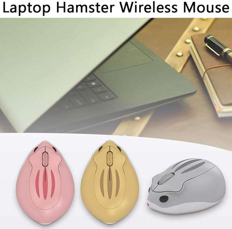 2.4GHz Wireless Mouse Cute Hamster Shape Less Noice Portable Mobile Optical 1200DPI USB Mice Cordless Mouse for PC Laptop Computer Notebook MacBook Gaming Kids Girl Men Women Adults Gift (Pink) - Image 4