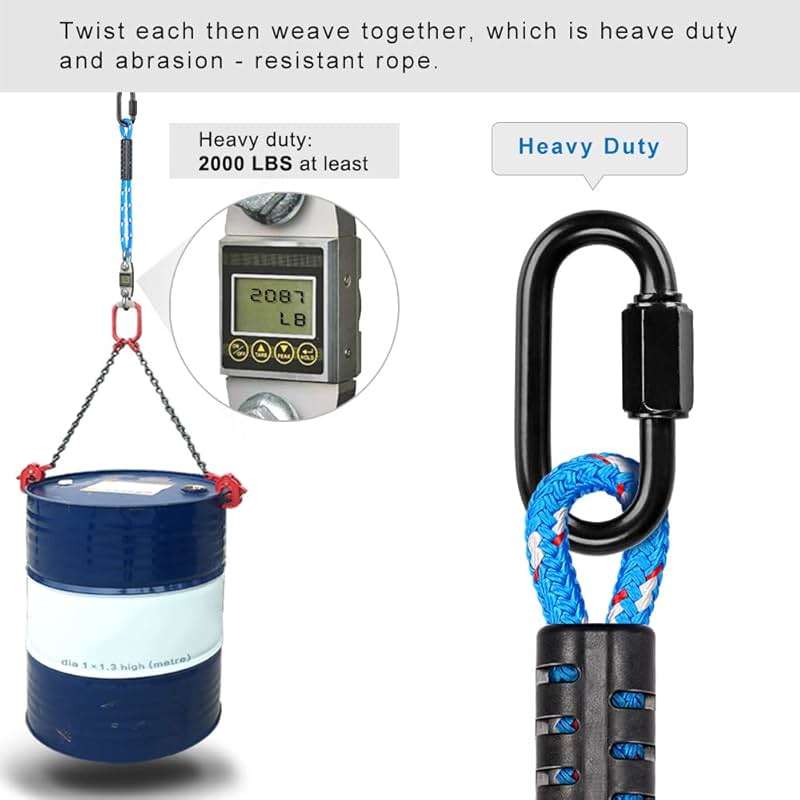 BeneLabel Poseidon Series Sewn Prusik Loops Ropes, Safety, 19", Diameter 2/5", 2 Pack, Blue - Image 3