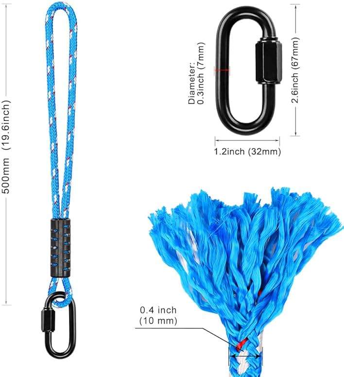 BeneLabel Poseidon Series Sewn Prusik Loops Ropes, Safety, 19", Diameter 2/5", 2 Pack, Blue - Image 7