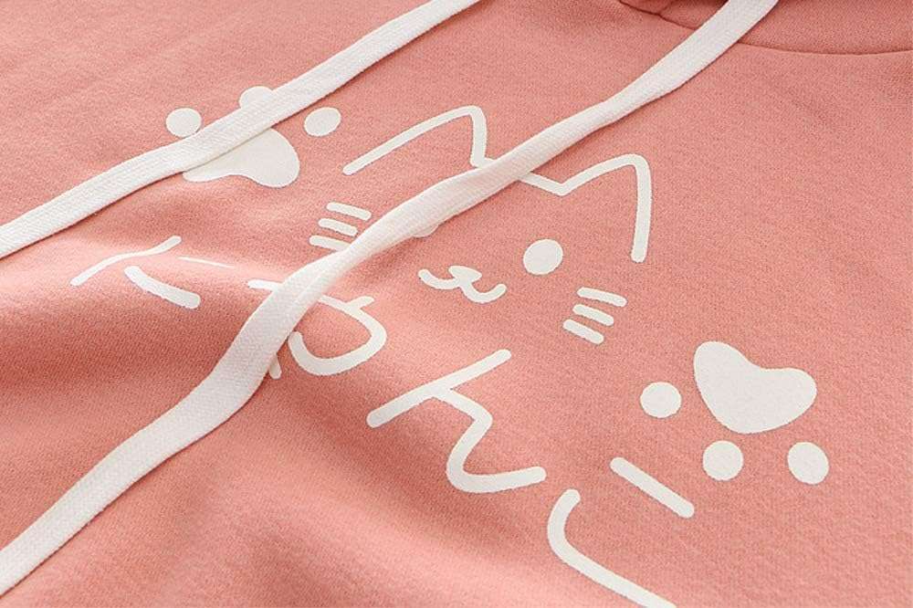 CRB Fashion Womens Kawaii Teens For Teenagers Cartoon Cotton Fleece Hoodie Top Shirt Sweatshirt - Image 4