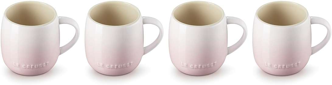 Le Creuset Stoneware Set of 4 Heritage Mugs, 13 oz. each, Shell Pink - Image 1