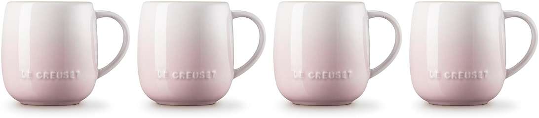 Le Creuset Stoneware Set of 4 Heritage Mugs, 13 oz. each, Shell Pink - Image 4