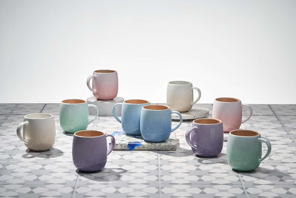 Le Creuset Stoneware Set of 4 Heritage Mugs, 13 oz. each, Shell Pink - Image 7